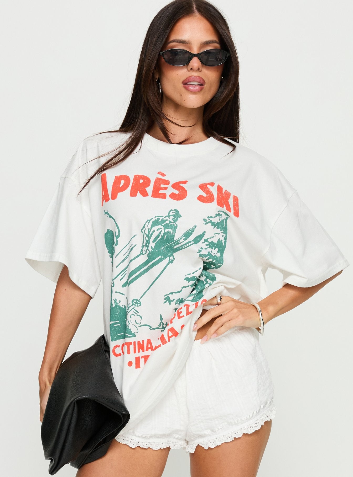 Apres Ski Italia Oversized Graphic Top White - Image 2
