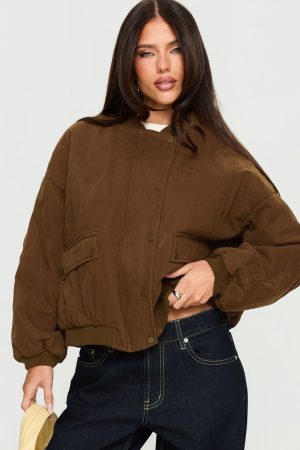 Stick Season Quilted Jacket Brown