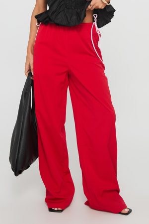 Sweet As Sugar Bow Pants Red / Pink