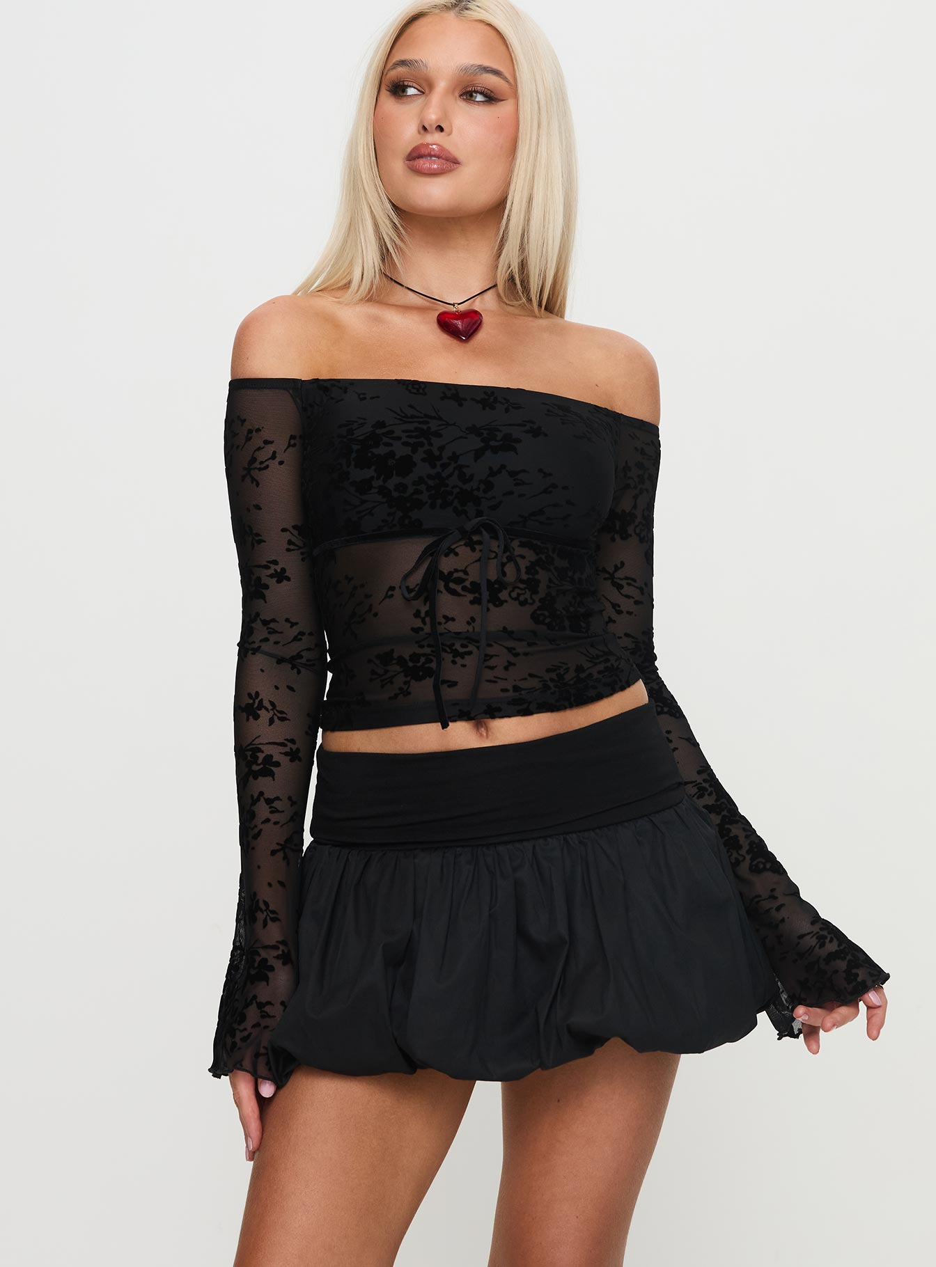 French Exit Bubble Hem Skort Black - Image 2