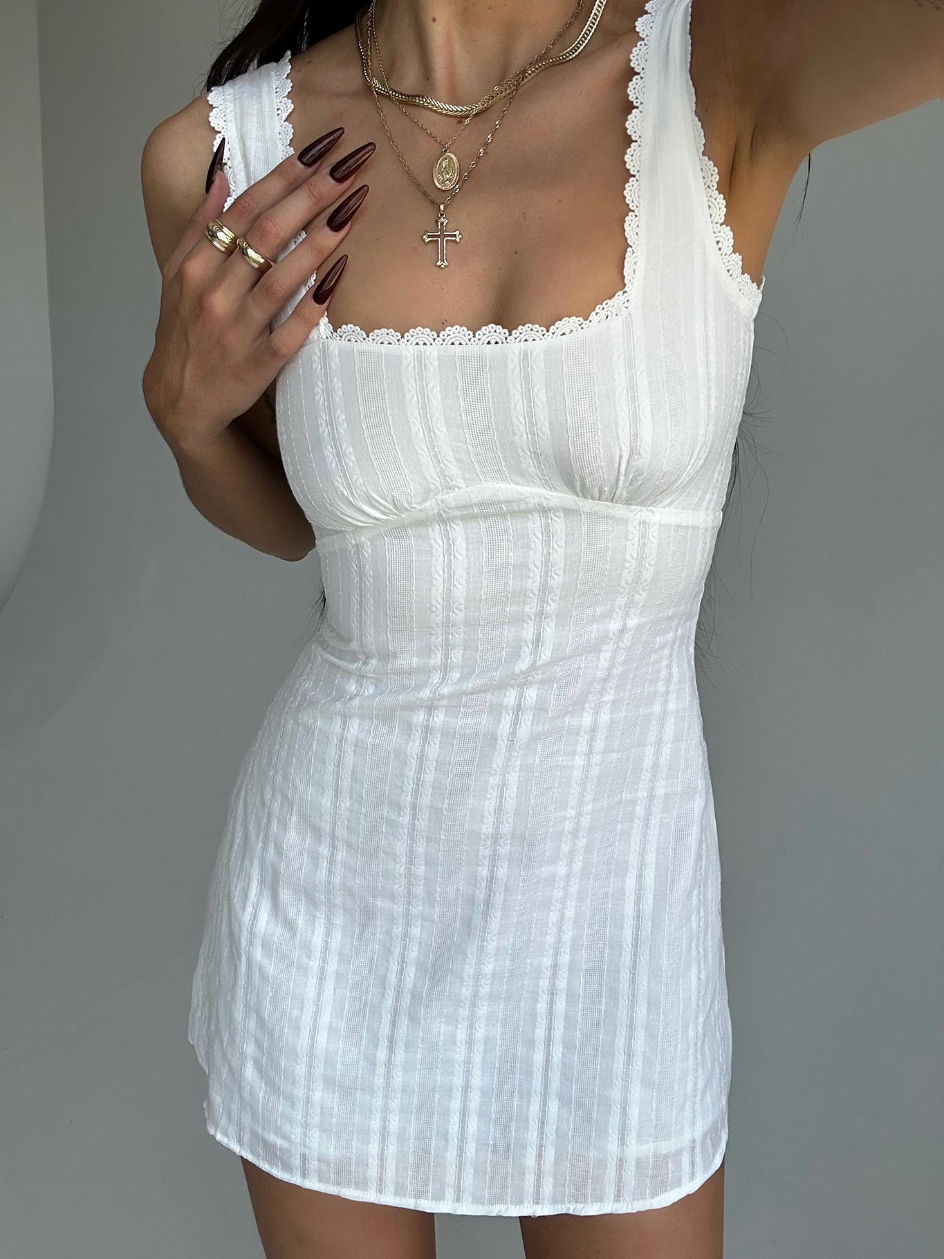 Dasha Mini Dress White - Image 7