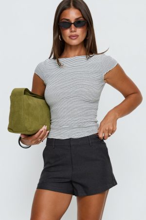 Chivon A Line Tailored Shorts Grey