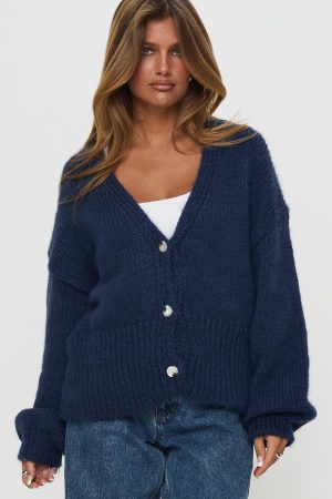 Yasmyn Knit Cardigan Royal Blue