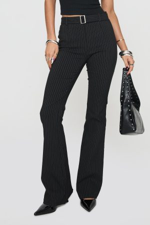 Pagano Pinstripe Flare Pants Black