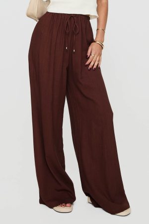 Ogilvie Linen Blend Pants Chocolate