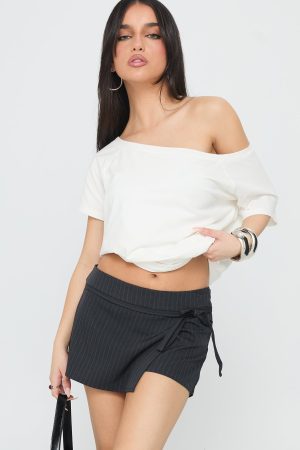 No Angel Wrap Skort Grey Pinstripe