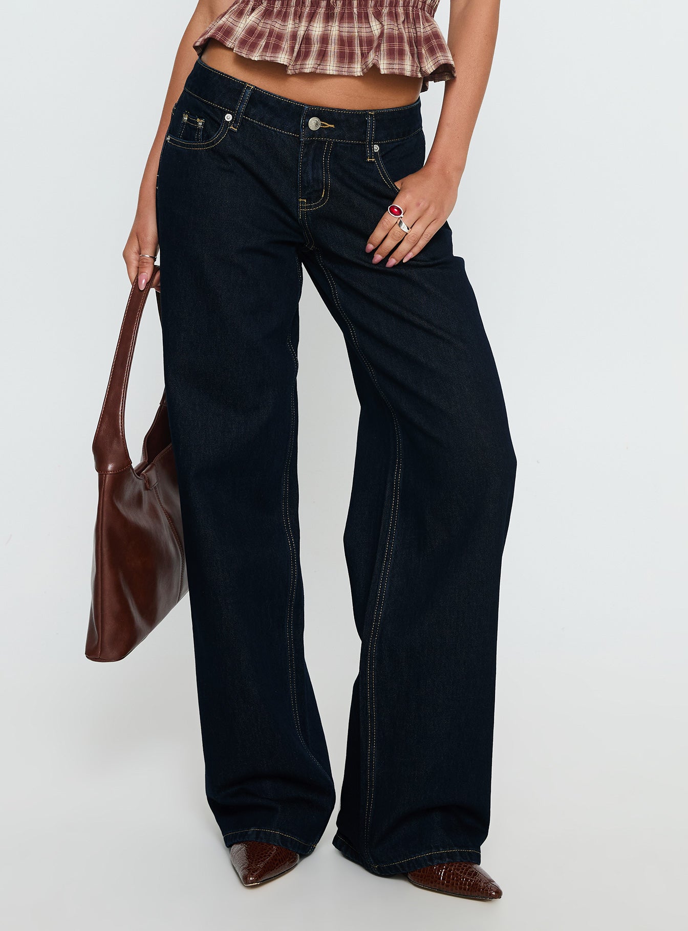 Tidal Wave Low Rise Straight Leg Jeans Raw Denim - Image 2