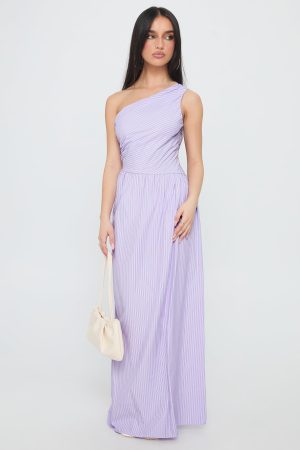 Allicia One Shoulder Maxi Dress Purple