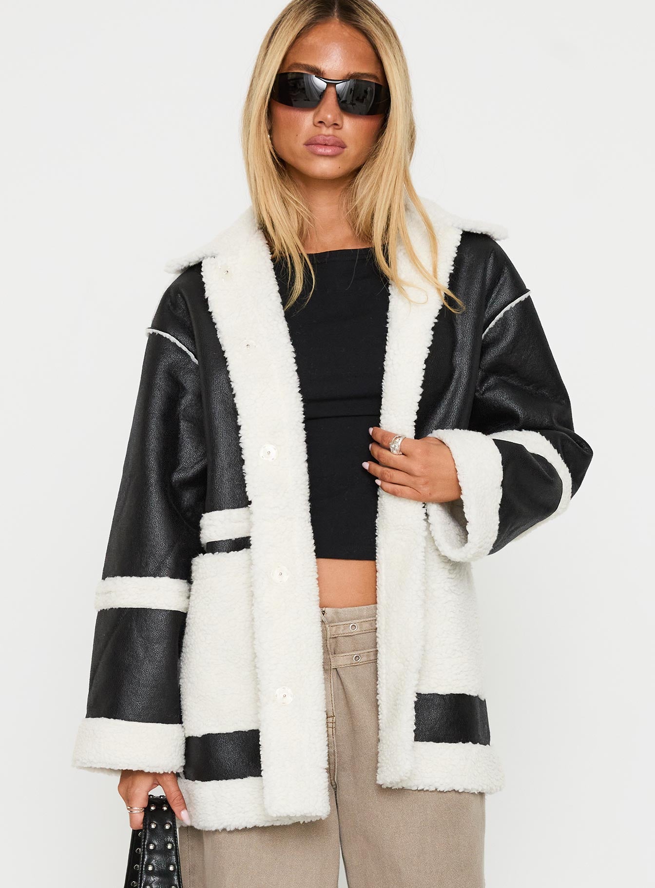 Lexie Faux Leather Jacket Black - Image 2