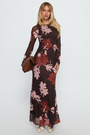 Istefania Long Sleeve Maxi Dress Multi