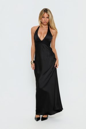 Odyssa Halter Maxi Dress Black