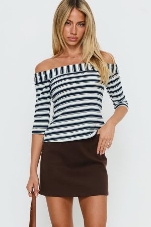 Dinnie Faux Suede Mini Skirt Brown