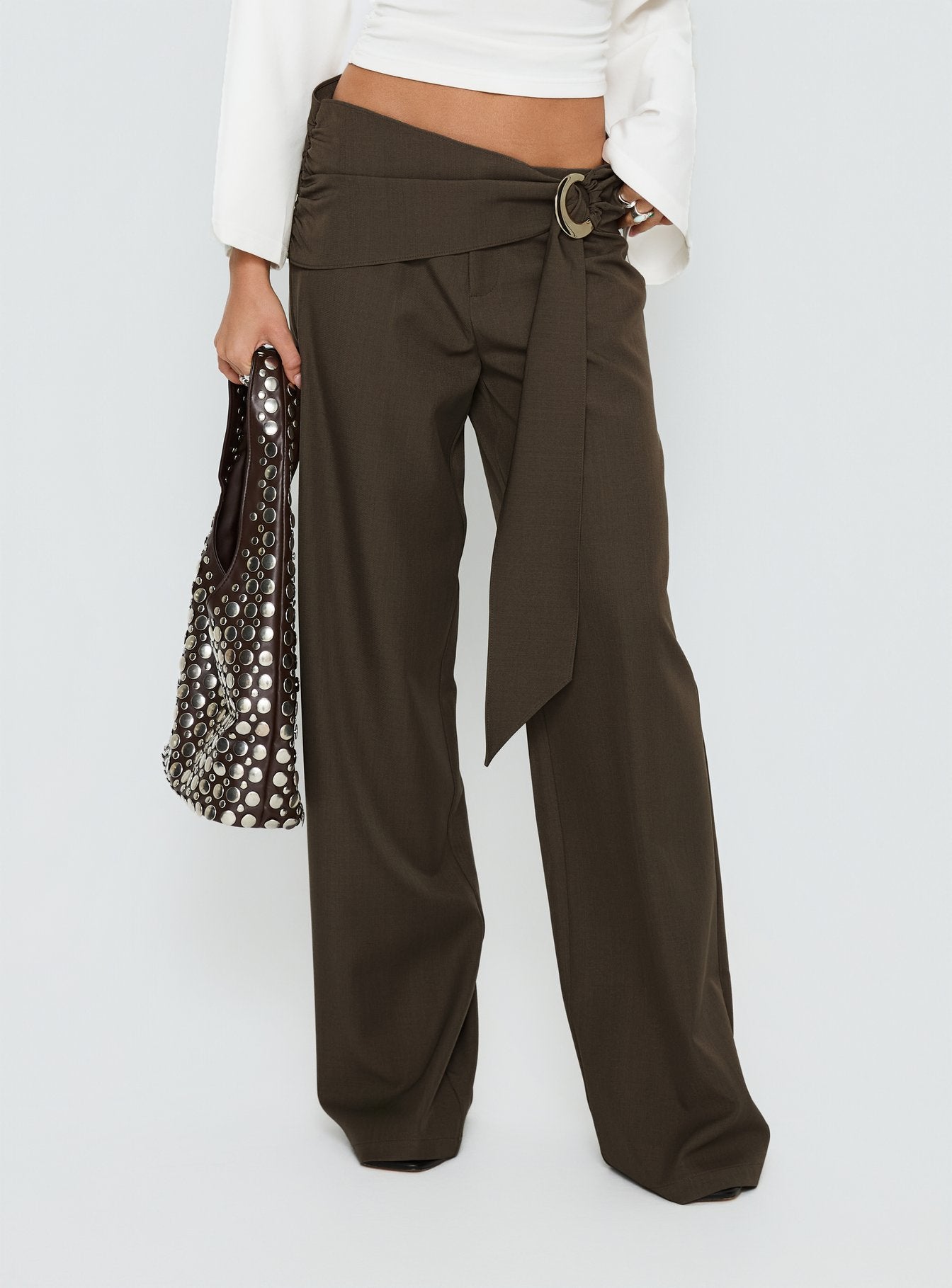 Elisson Layered Buckle Pants Grey - Image 2