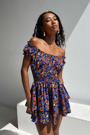 The Love Galore Romper Black Floral