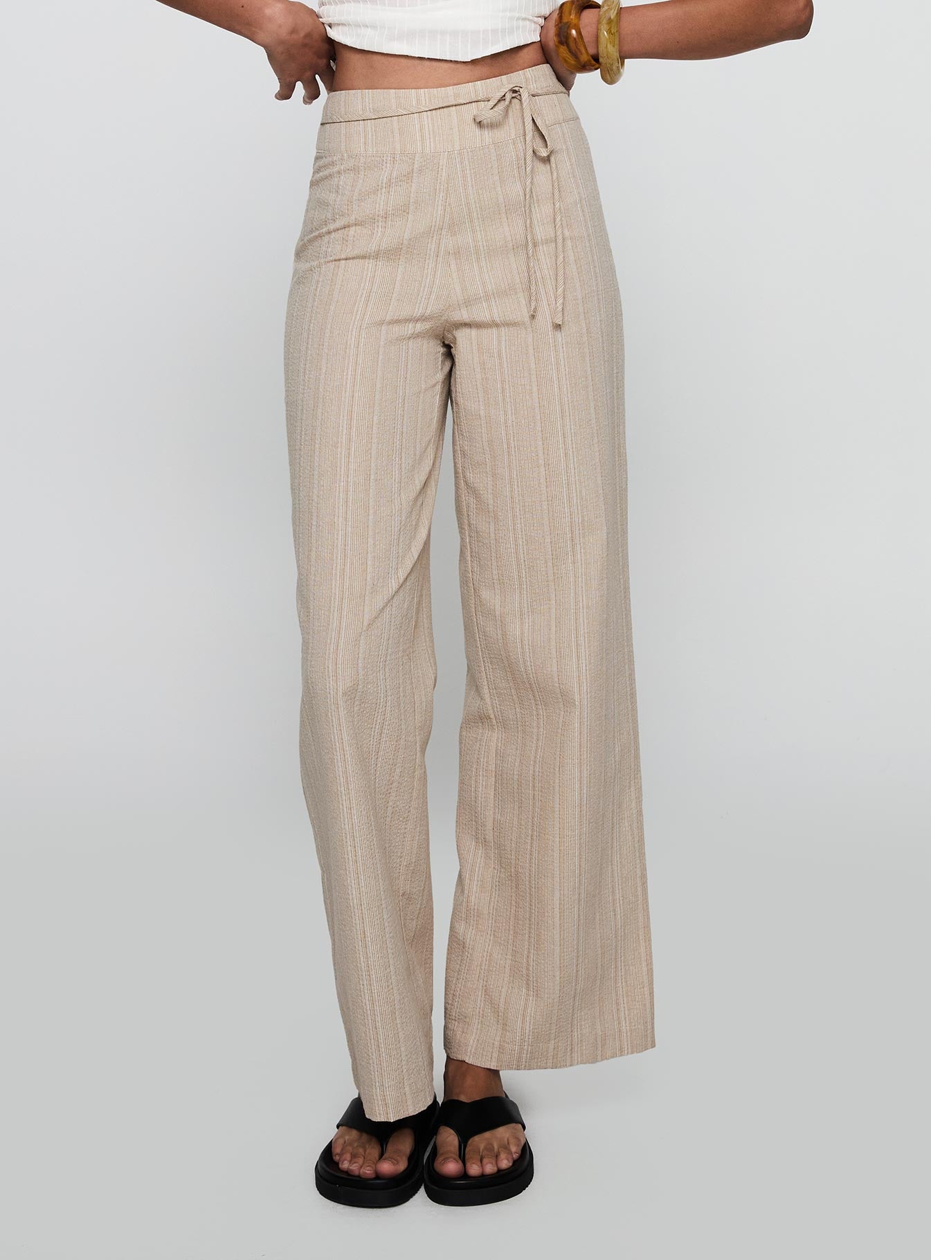 Rush Hours Tie Up Pants Beige - Image 2