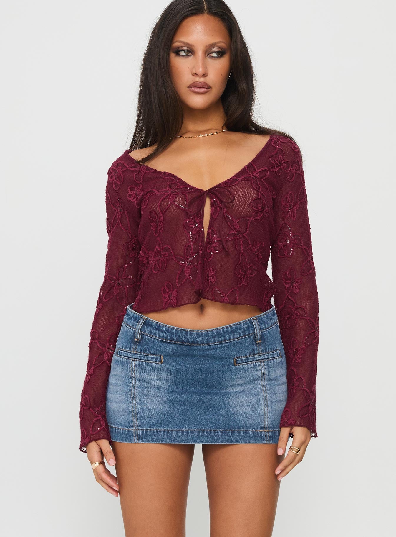Darbi Denim Mini Skort Mid Blue - Image 2