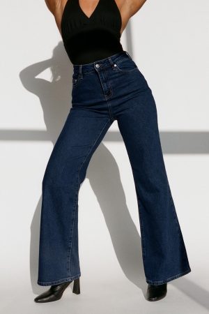 Thearlie High Rise Flared Jeans Dark Wash