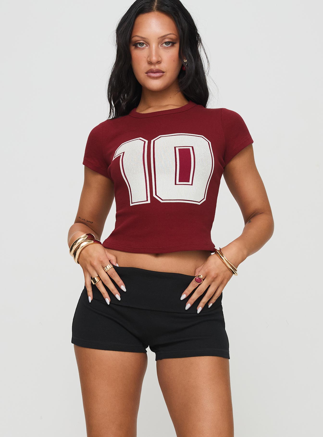 Baseline Low Rise Rib Shorts Black - Image 2