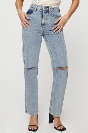 Holland High Rise Straight Leg Jeans Denim