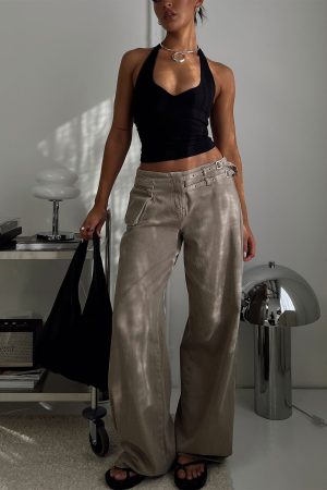 Paltrow Mid Rise Wide Leg Cargo Jeans Washed Brown Petite