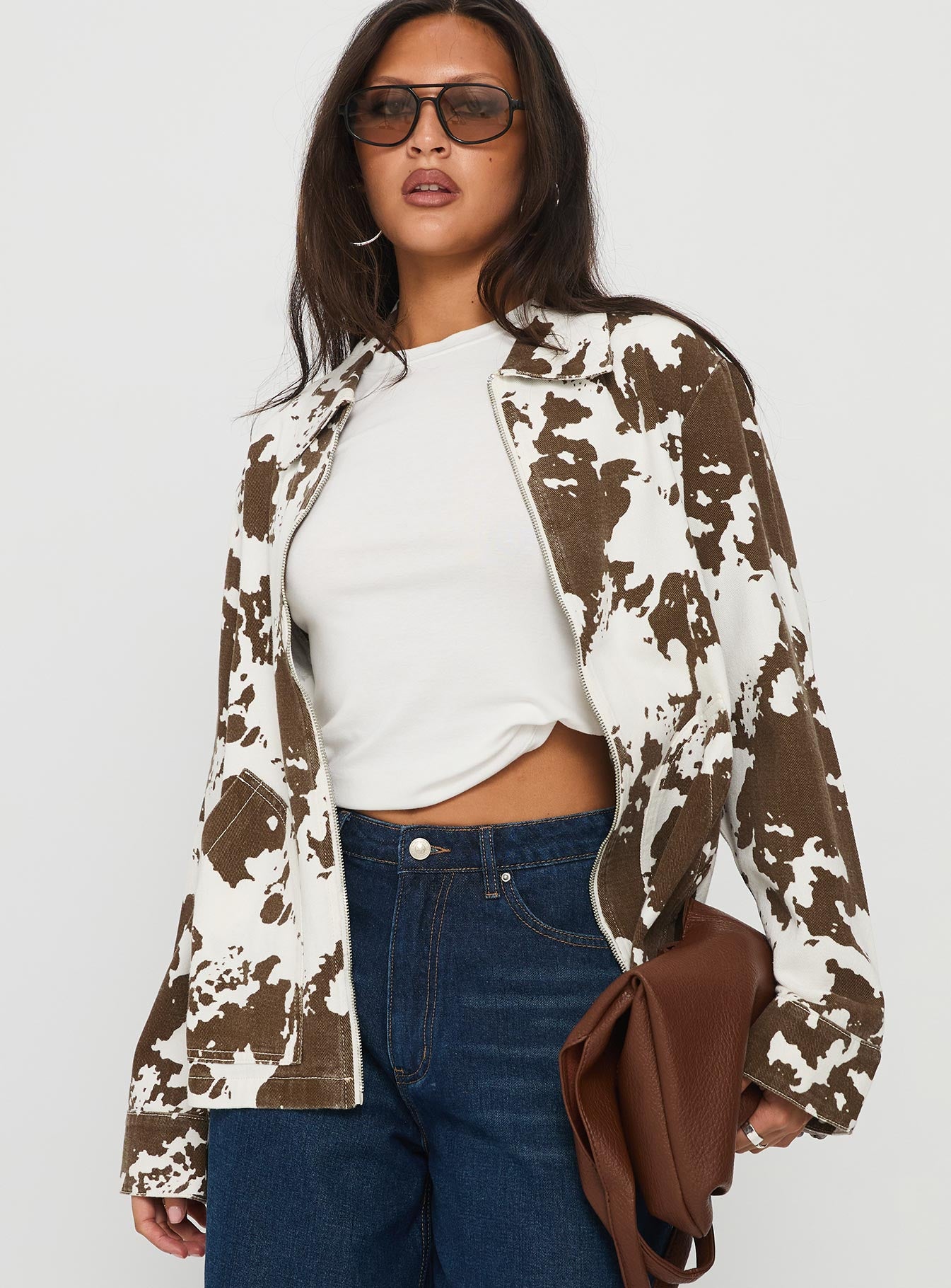 Another Life Zip Through Jacket Cow - Image 3