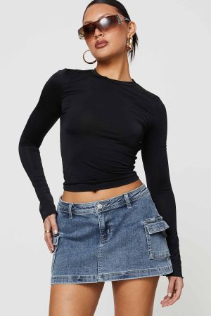 Grishea Low Rise Denim Skirt