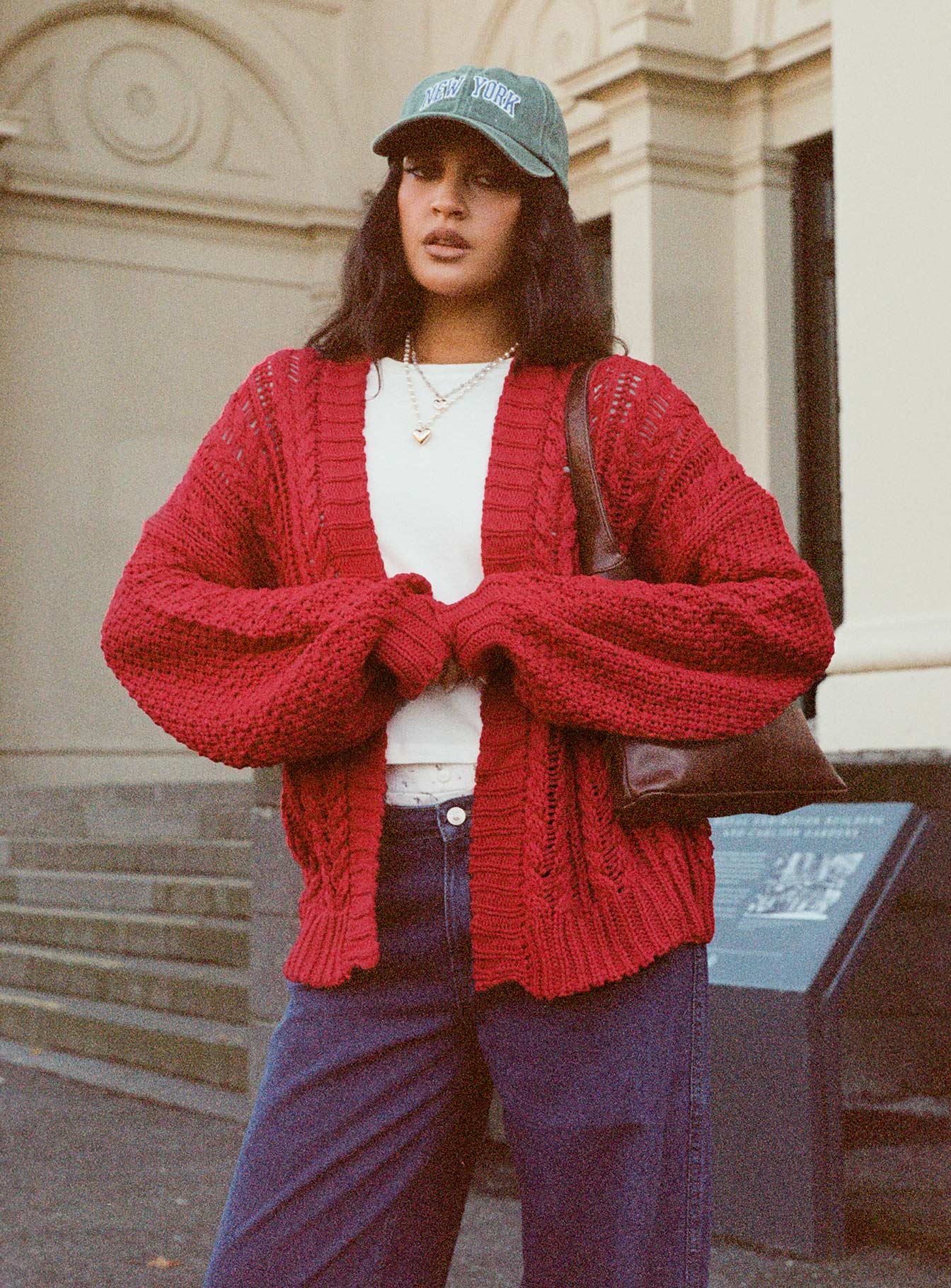 Abner Cable Cardigan Red - Image 2