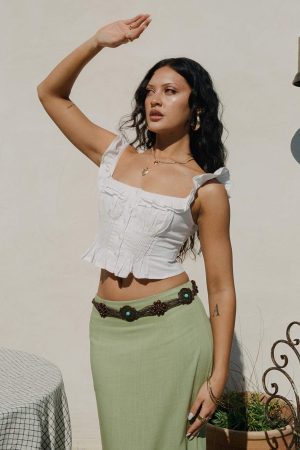 Isadoria Frill Top White