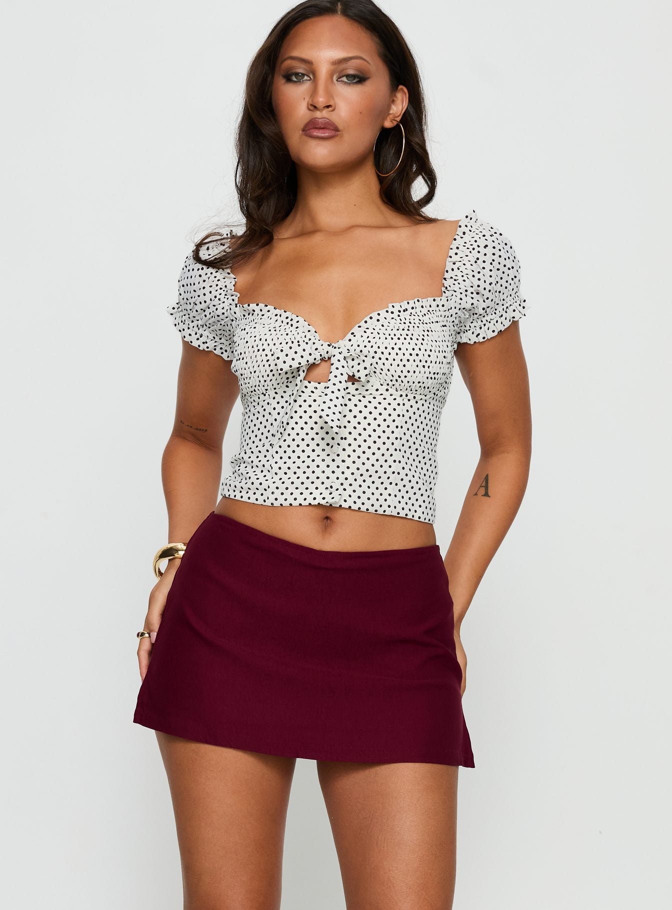 Can't Sleep Skort Burgundy - Image 2