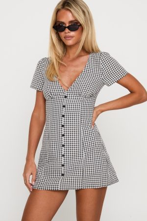 Loveliness Playsuit Black / White Check
