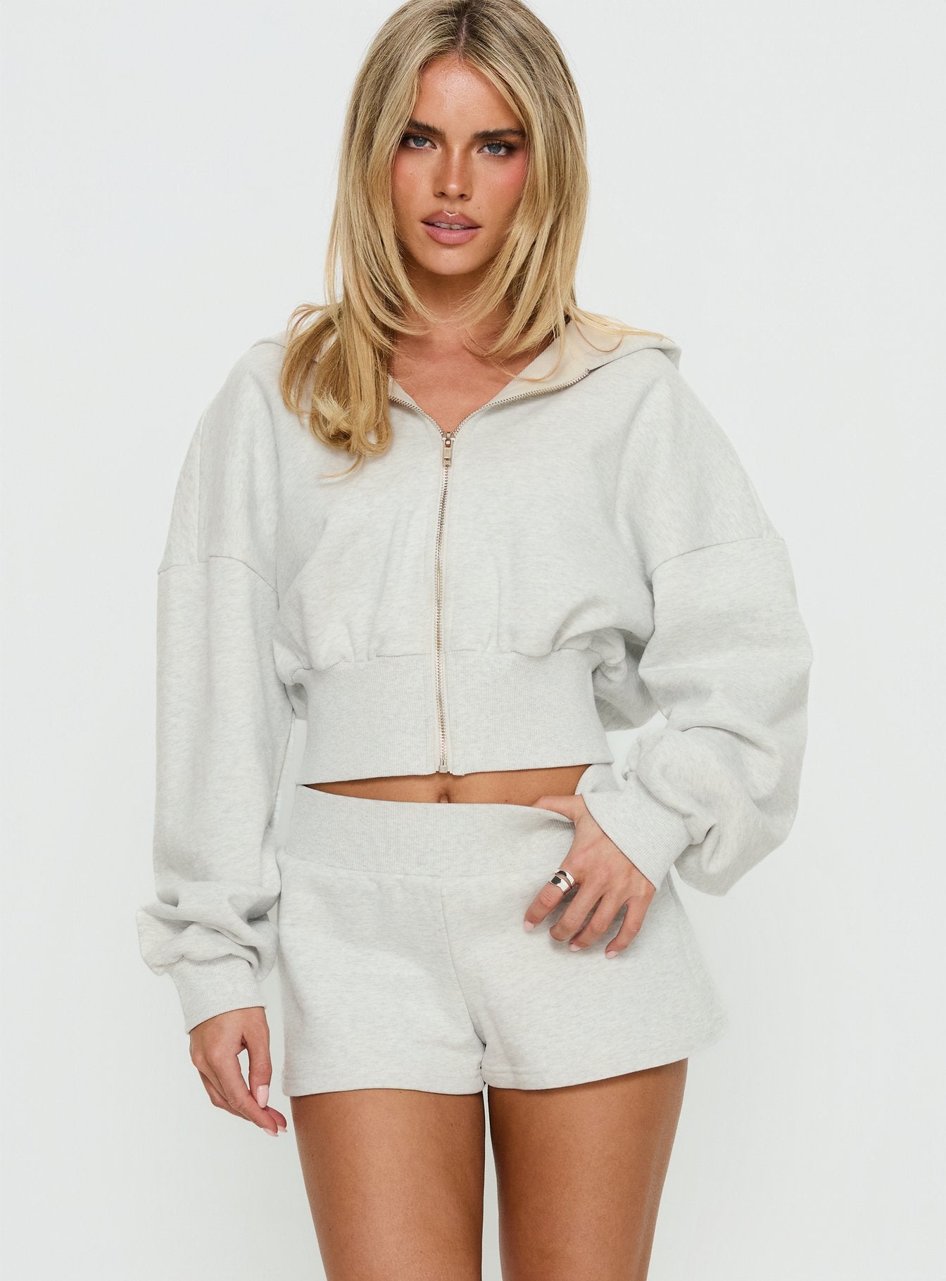 Daybreak Rib Waist Shorts Snow Marle - Image 2