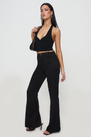 Stellina Slim Fit Flared Pants Black