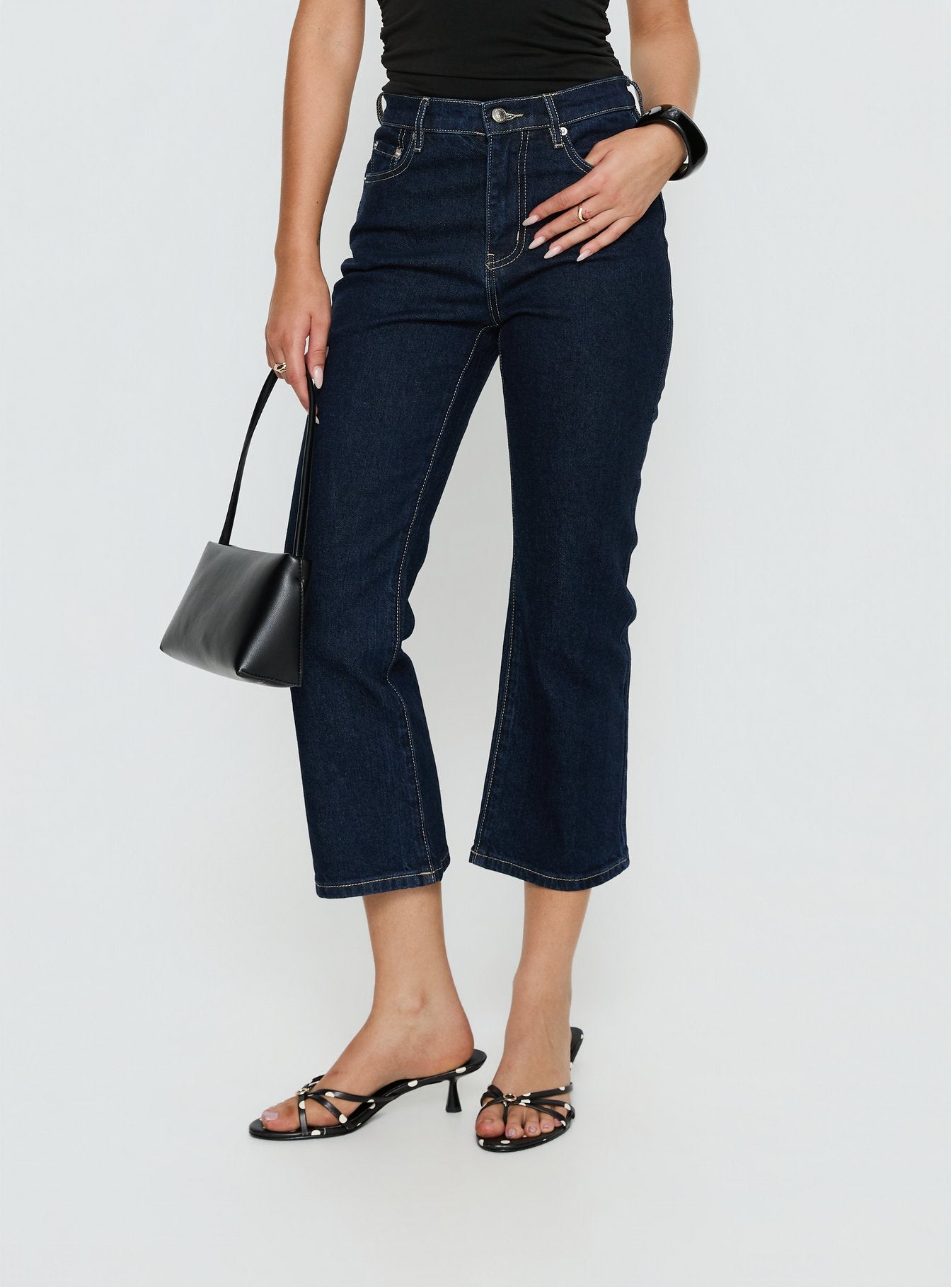 Cindee High Rise Cropped Jeans Raw Indigo - Image 2
