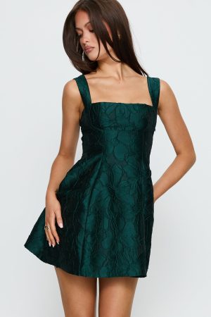 Eloquent Mini Dress Forest Green