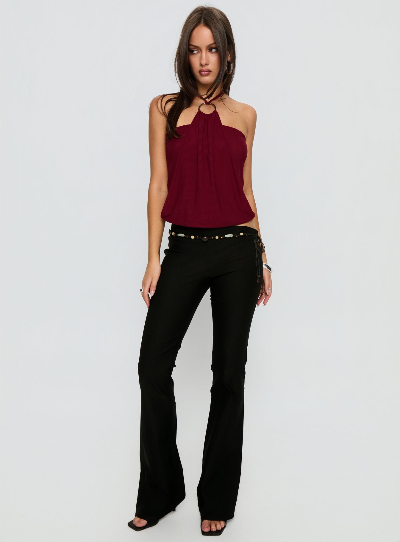 Krislynn Button Belt Pants Black - Image 2