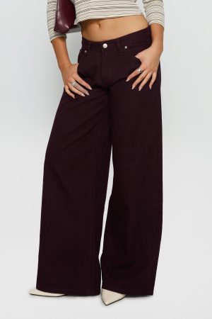 Supercut Low Rise Baggy Pleat Jeans Currant