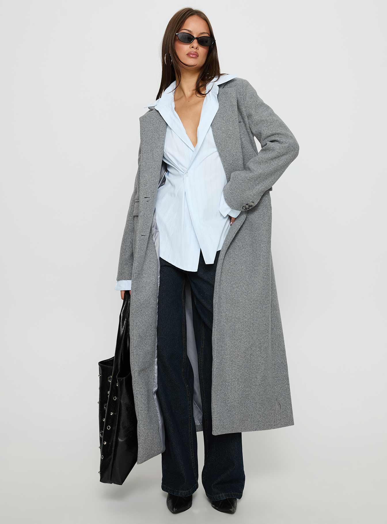 Lovergirl Longline Coat Grey - Image 2