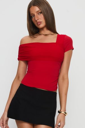 Lynsey Short Sleeve Top Red