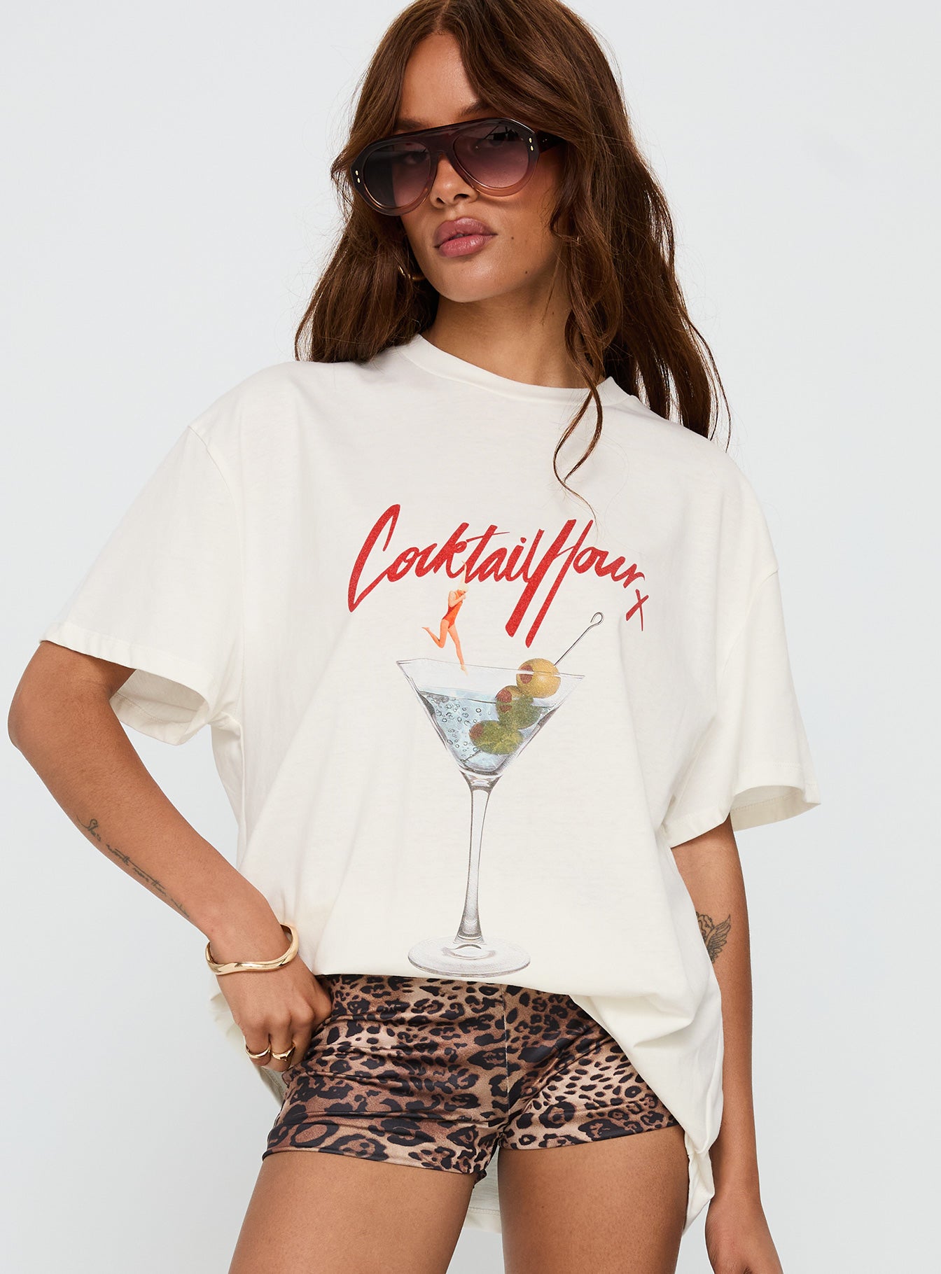 Unwind In Peace Oversized Tee White - Image 2
