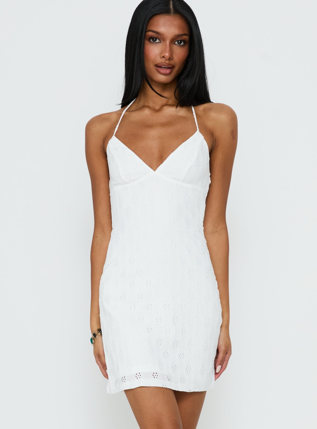 Summer Cider Embroidered Mini Dress White - Image 2