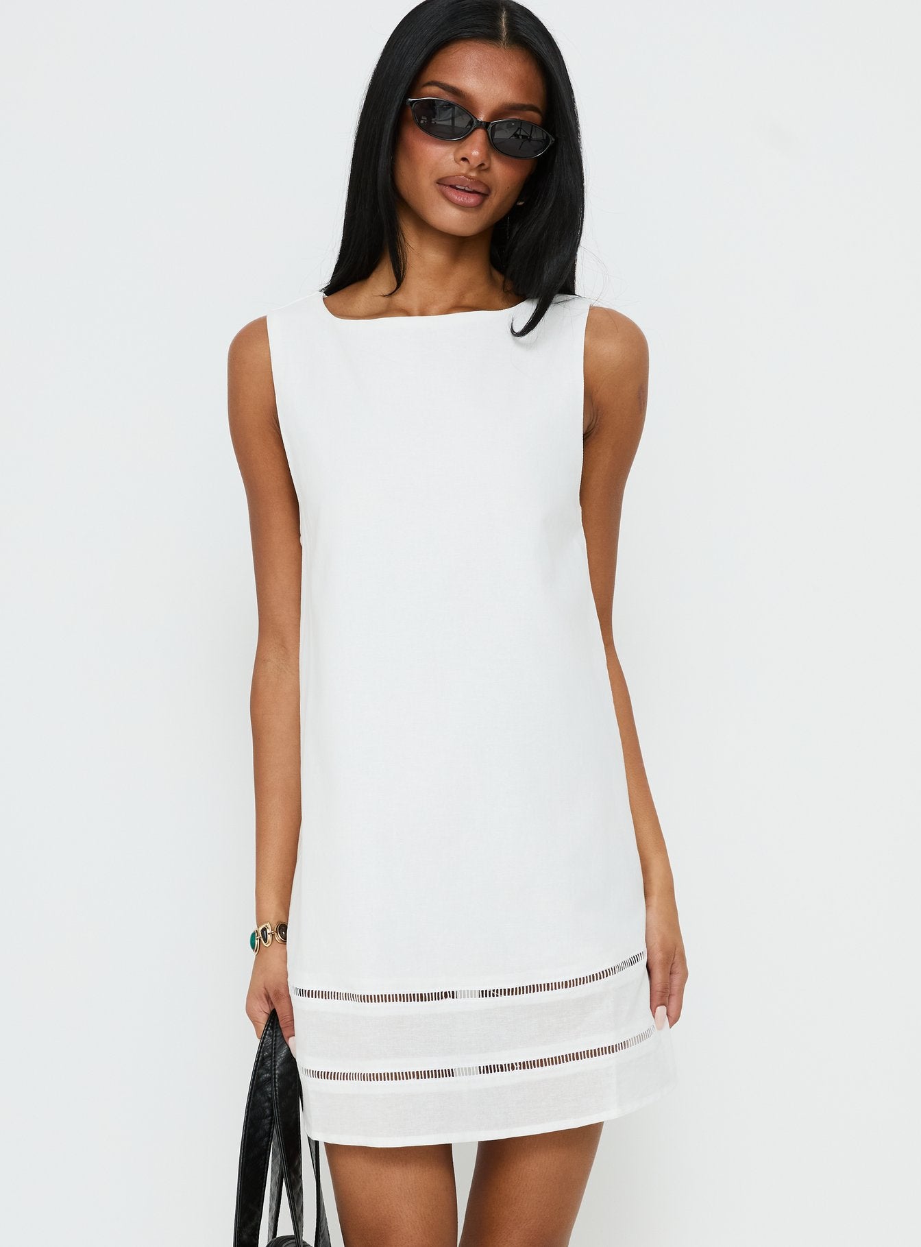 Haily Babydoll Mini Dress White - Image 2