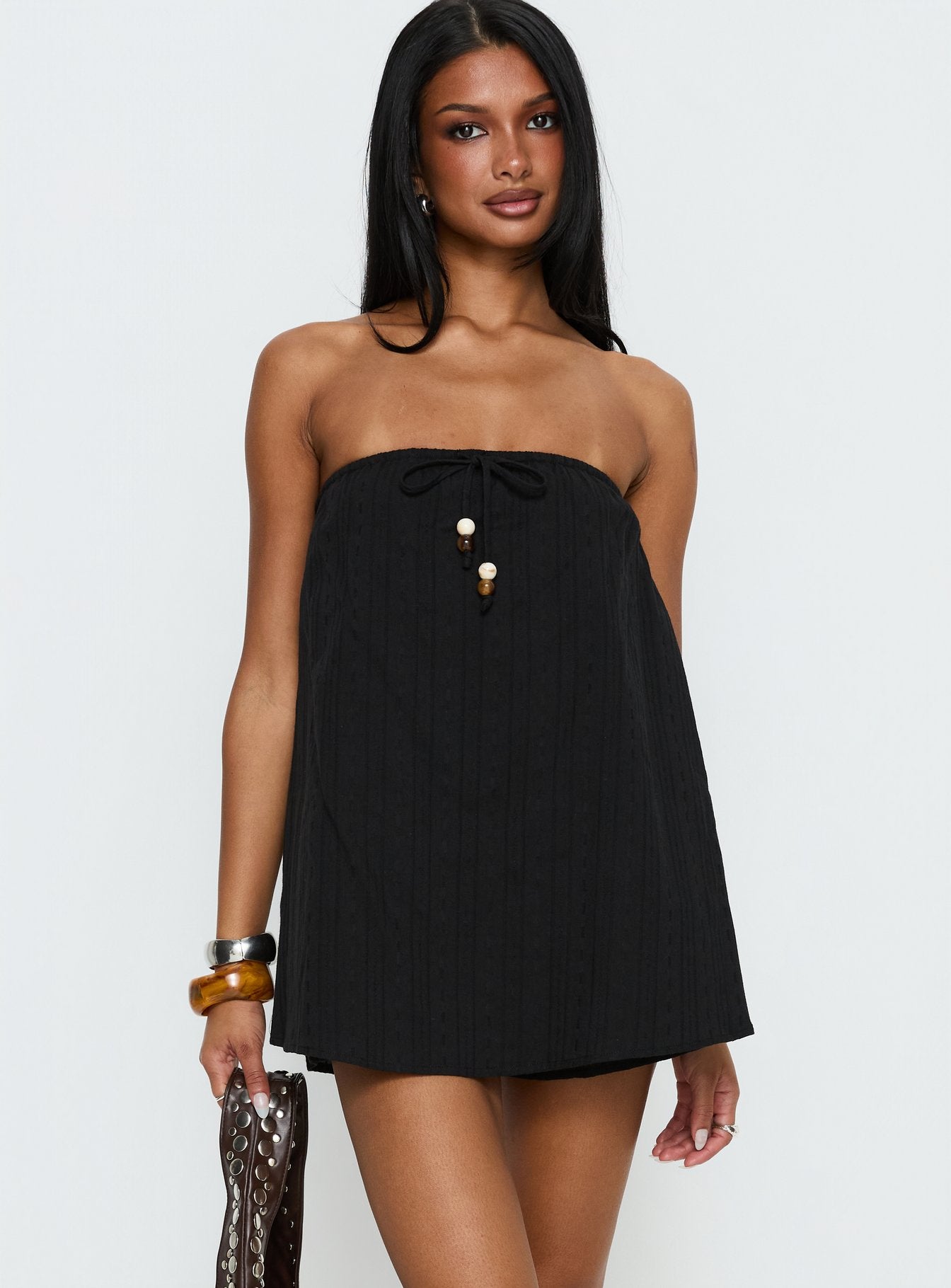 Isafelia Strapless Playsuit Black - Image 2
