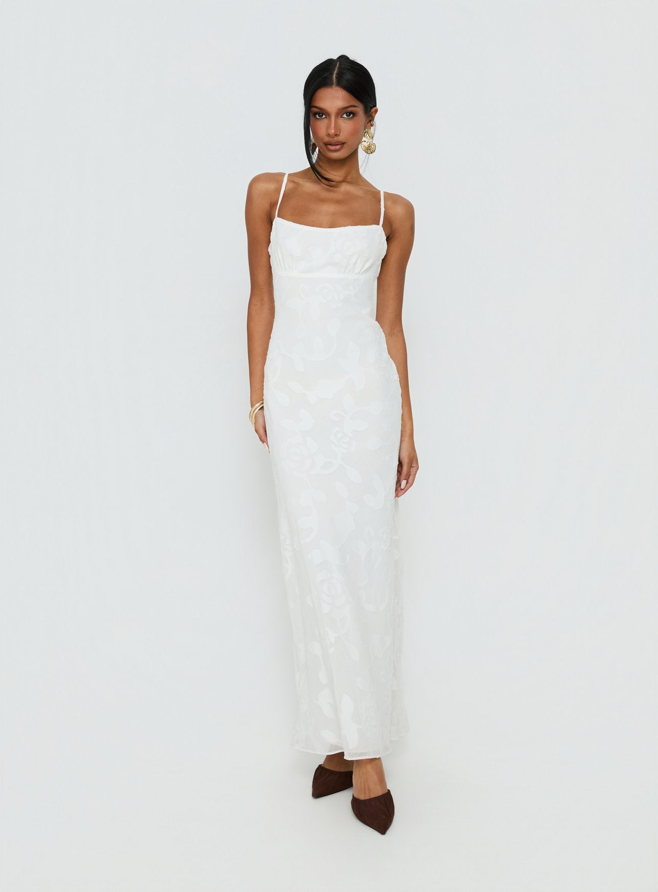 Avienna Maxi Dress White Burnout - Image 2