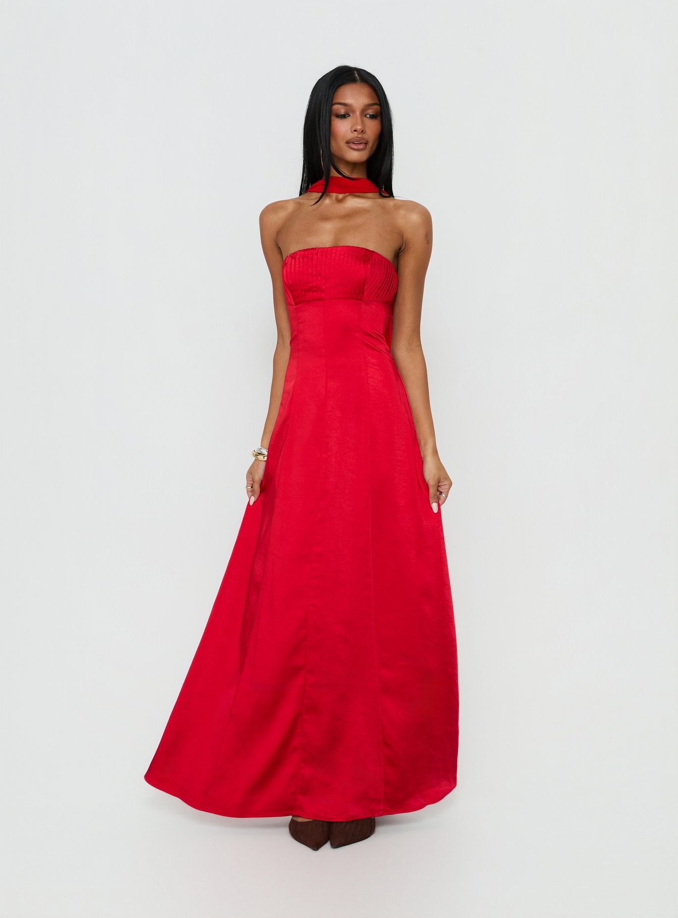 Masterpiece Strapless Maxi Dress Red - Image 2
