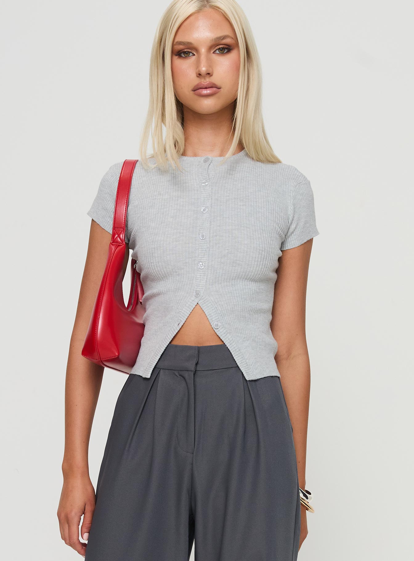 Suzu Knit Top Grey - Image 2