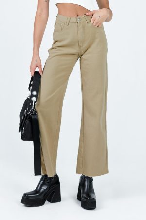Arlington High Rise Straight Leg Denim Jeans Stone