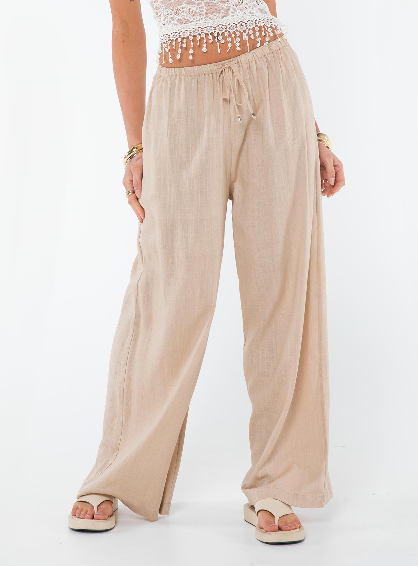 Ogilvie Linen Blend Pants Beige - Image 2