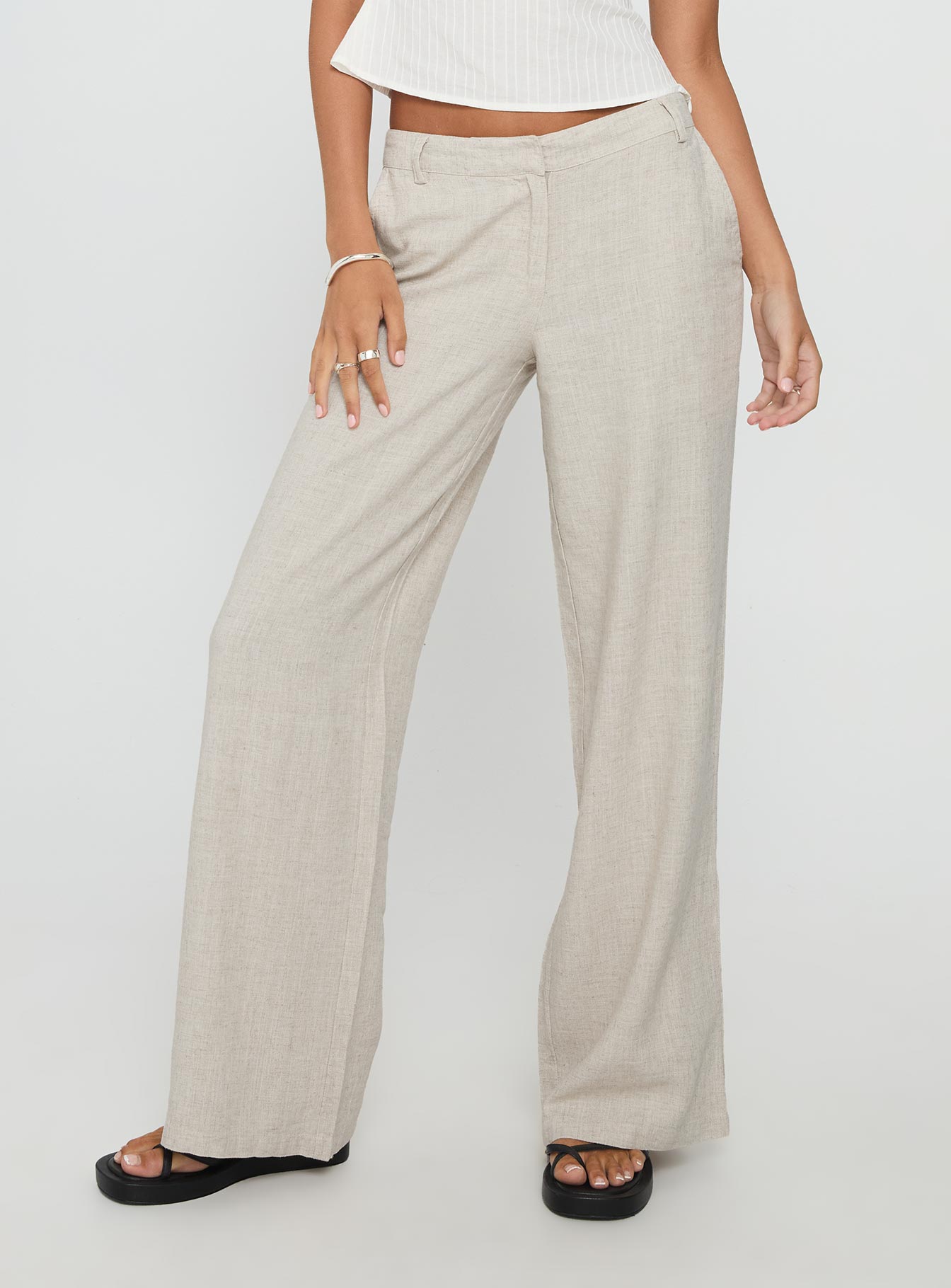 Syrena Tailored Wide Leg Pant Natural - Image 2