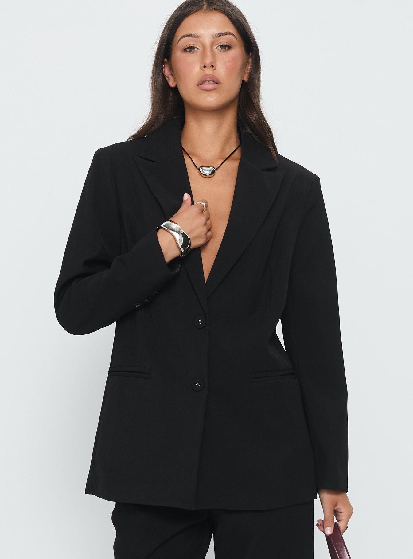 Crowd Pleaser Oversized Blazer Black - Image 2