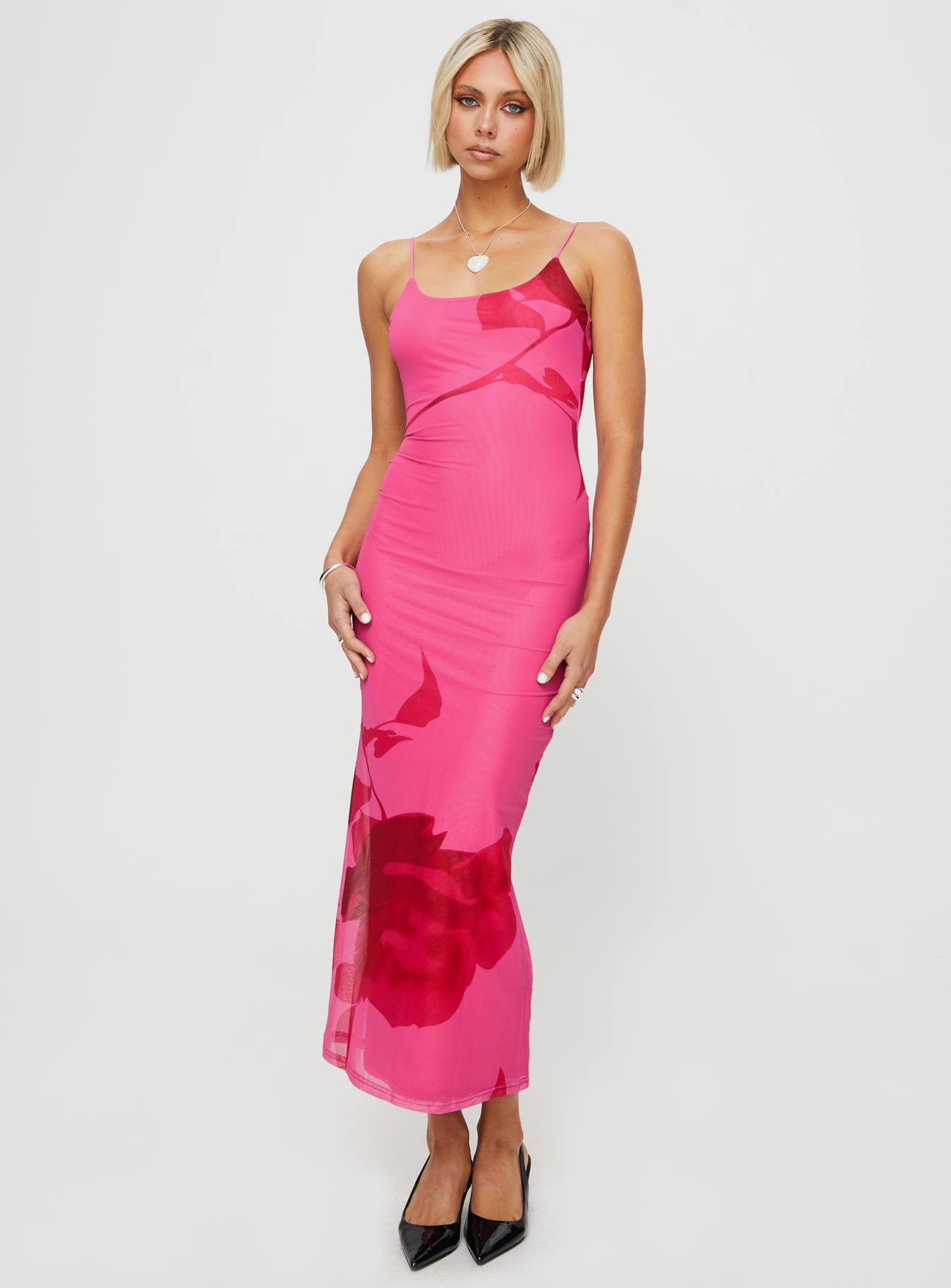 Knox Maxi Dress Hot Pink Floral - Image 2
